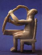 unknow artist Seated Harp Player oil on canvas